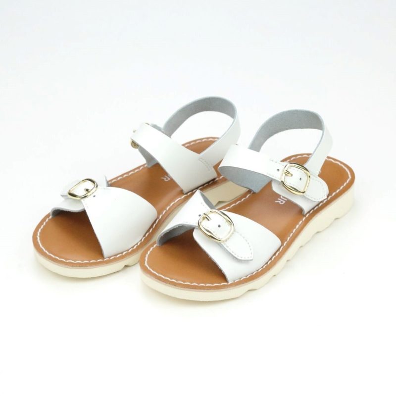 lamour-white-classic-buckle-sandal