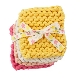 mud-pie-pink-colorful-crochet-coaster-set